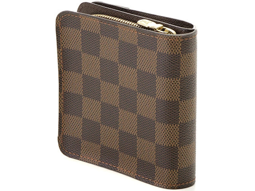 Louis Vuitton Compact Damier Zip Wallet Brown